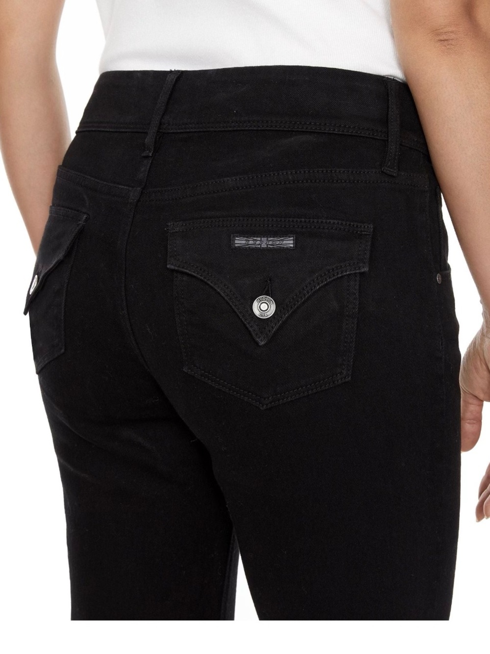 Hudson Jeans Black flap packets Stretch denim. Size8